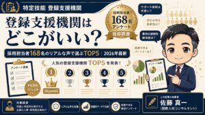 登録支援機関はどこがいい？採用担当者168名のアンケート実態調査によるTOP5ランキングインフォグラフィック｜2026年最新版